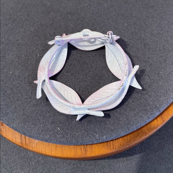 Vintage pink brooch bright Barbie antique 60s pin costume neon MCM - Picture 4 of 4